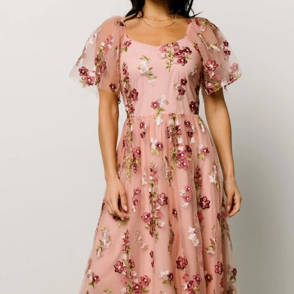 Baltic Born Pink Midi Dress - Size XL - Picture 1 of 4